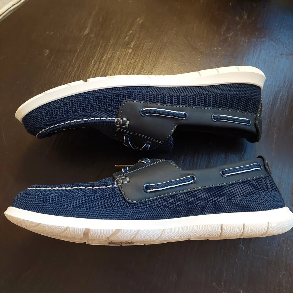 Clarks Men's Flexway Tie Oxford Boat Shoes Navy Blue US Size 8 M NEW! $110
